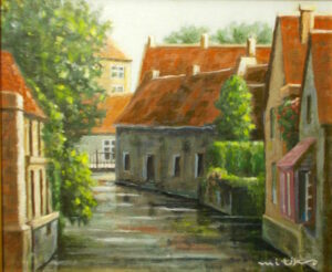 運河沿いの町／渡辺美智子